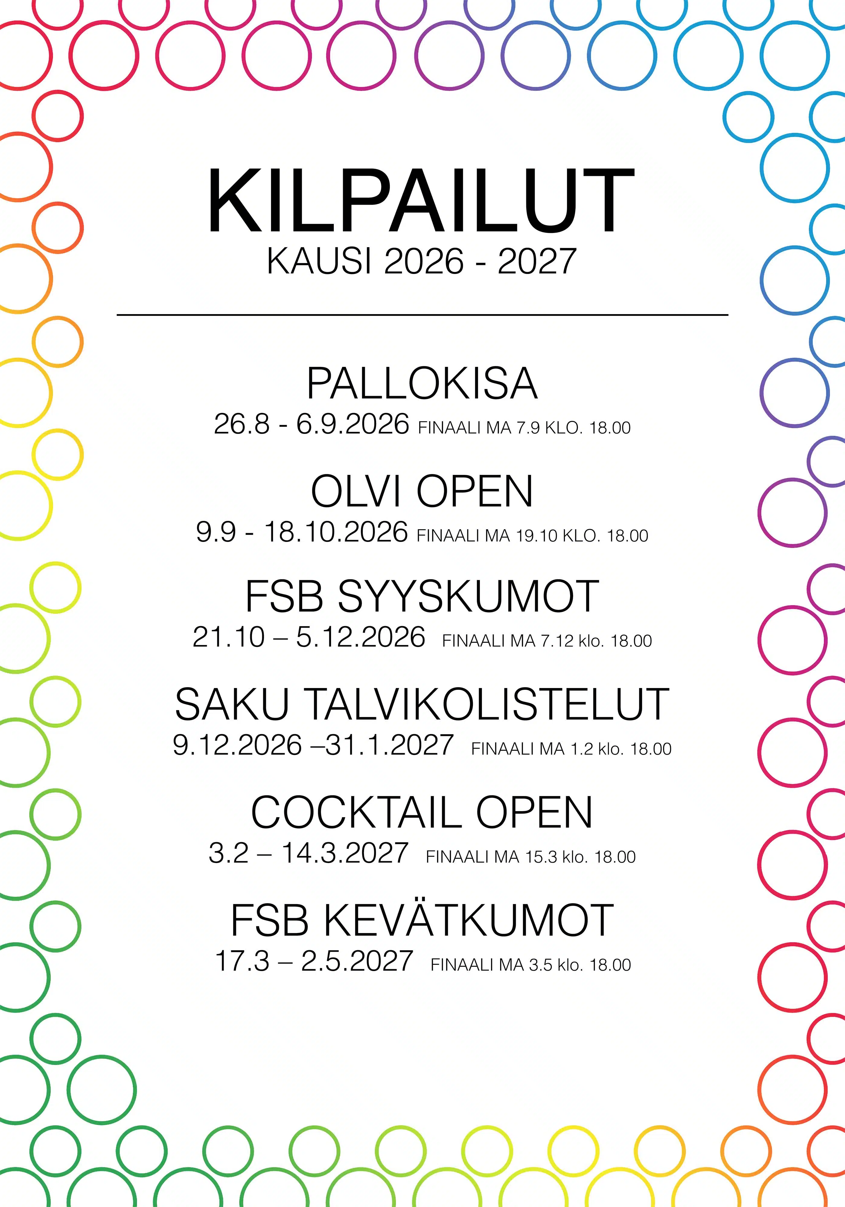 KILPAILUKALENTERI – juliste