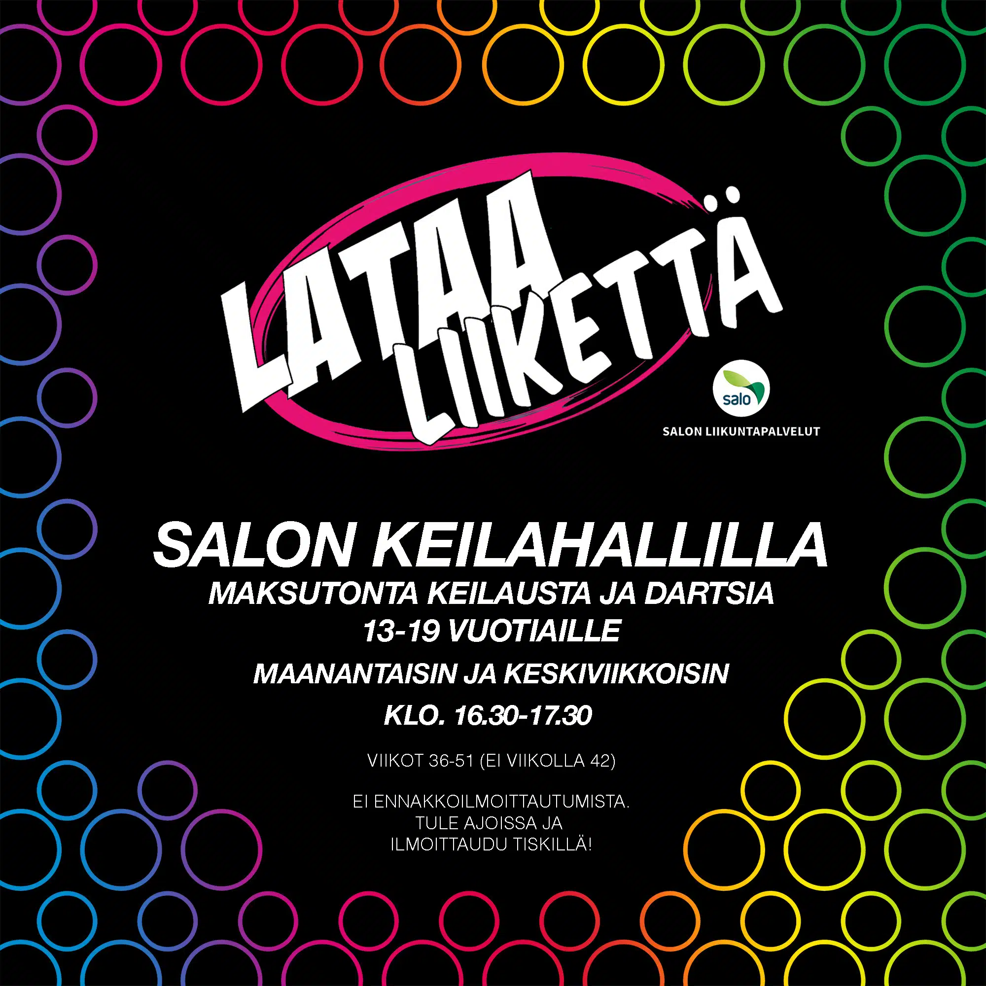Lataa Liikettä maksutonta keilausta ja dartsia – juliste