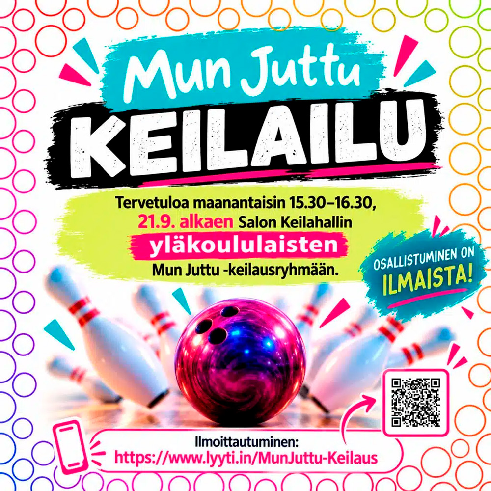 MUN JUTTU -KEILAILU JA DARTS – juliste